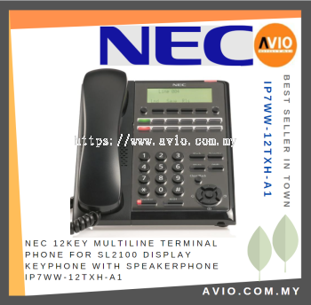 NEC 12 Key Multiline Phone Terminal for SL2100 Display Keyphone with Speakerphone & Shortcut Key IP7WW-12TXH-A1