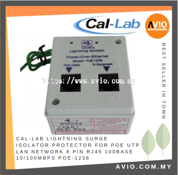 CAL-LAB Callab Cal Lab Lightning Surge Isolator Protector For POE UTP LAN Network 8 Pin RJ45 100Base 10/100MBPS POE-1236