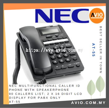 NEC Multifunctional Caller ID Phone with Speakerphone 90 Caller List; 2x 16 Digit LCD Display for PABX Only AT-55 