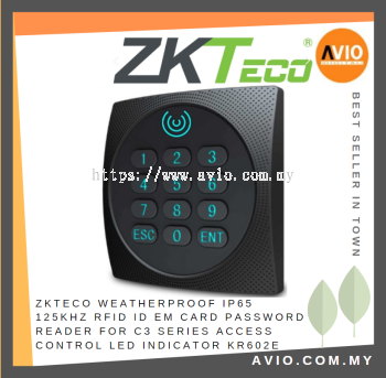 ZKTeco Weathproof IP65 125KHz RFID ID EM Card Password Reader for C3 Series Access Control LED Indicator KR602E