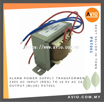 Security Alarm Power Supply Transformer 230V AC Input (RED) to 16.5V AC 2A Output (BLUE) PST001