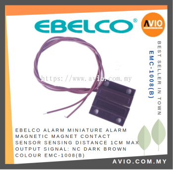 Ebelco Miniature Alarm Magnetic Magnet Contact Sensor 1cm Max Sensing NC Dark Brown EMC-1008(B)