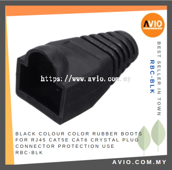 Black Colour Color Rubber Boots for RJ45 Cat5e Cat6 Crystal Plug Connector Protection use RBC-BLK