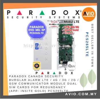 Paradox Canada Security Burglar Alarm LTE 4G 3G 2G GSM Communicator Module Dual Sim ( APP Insite Gold ) PCS265LTE