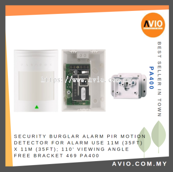 Security Burglar Alarm PIR Motion Detector Sensor 11m x 11m ; 110' Viewing Angle Free Bracket 469 PA400