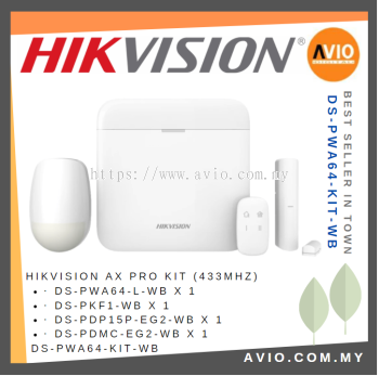 Hikvision AX PRO&#160;Wireless Alarm Control Panel Kit 433MHz Frequency White Easy Install & Setting DS-PWA64-KIT-WB