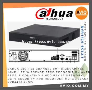 Dahua 16CH 16 Channel 8MP 8 Megapixel Face Recognition People Counting 4 HDD IP Network CCTV NVR Recorder NVR4416-4KS2/I