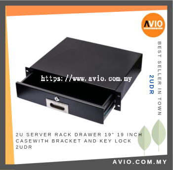 2U Server Rack Drawer 19" 19 Inch Standard Size Rack Mount Drawer Case with Bracket and Key Lock 2UDR
