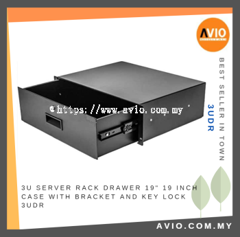 3U Server Rack Drawer 19" 19 Inch Standard Size Rack Mount Drawer Case with Bracket and Key Lock 3UDR