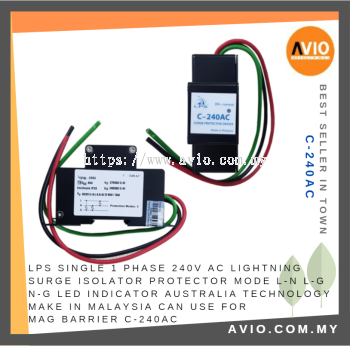 LPS Single 1 Phase 240V AC Lightning Surge Isolator Protector LED Indicator Australia Tech for MAG Barrier 240AC C-240AC