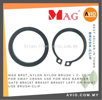 MAG BR6T_Nylon Nylon Brush + C Clip for Sway Crank Guardhouse Barrier Gate BR618T BR630T BR660T Left / Right BRUSH-CLIP