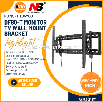 NB North Bayou Original DF80-T 65"-90" 65 70 75 80 85 90 Inch TV Monitor Wall Mount Bracket Max Load 68.2Kg DF80-T