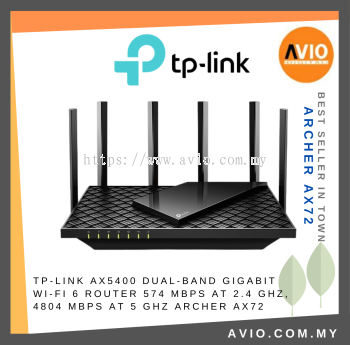 TP-LINK Tplink AX72 AX5400 5378Mbps Wi-Fi Wifi 6 Dual Band High Speed Gigabit Router 4x Giga RJ45 LAN Port Archer AX72