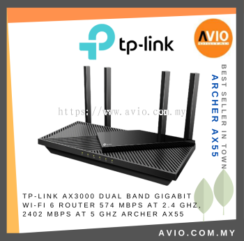 TP-LINK Tplink Archer AX55 AX3000 Powerful High Speed Dual Band 2.4GHz 5GHz Gigabit Wifi 6 Router 4× Antenna Archer AX55