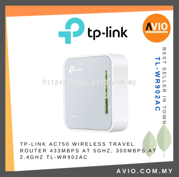 TP-LINK Tplink AC750 Wireless Travel Router Hotspot Mode Dual Band 2.4GHz 5GHz 3 Antennas USB 2.0 Port 3G/4G TL-WR902AC