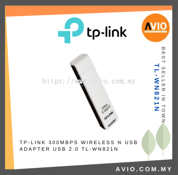 TP-LINK Tplink 300Mbps Wireless Wifi N USB Adapter 2.4GHz USB 2.0 Support Windows Basic White WN821N TL-WN821N