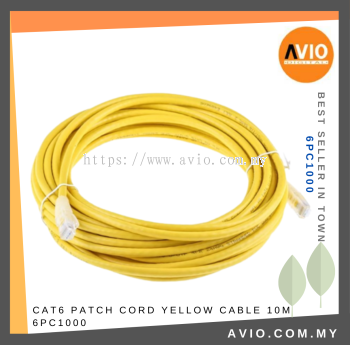 CAT6 Patch Cord Yellow Cable 10m 10 Meter 1000cm RJ45 to RJ45 LAN Network Cable Factory Made Reliable Quality 6PC1000
