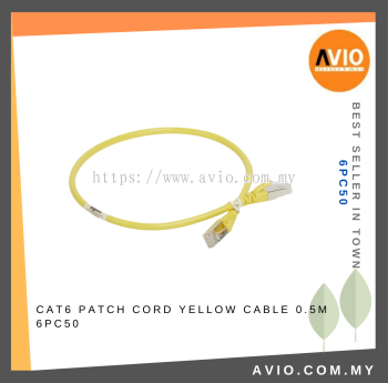 CAT6 Patch Cord Yellow Cable 0.5m 0.5 Meter 50cm RJ45 to RJ45 LAN Network Cable Factory Made Reliable Quality 6PC50