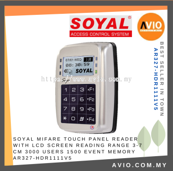 Soyal Door Access Mifare Touch Panel Keypad Reader Weatherproof LCD Screen Reading Range 3-7CM 3000 User AR327-HDR1111V5