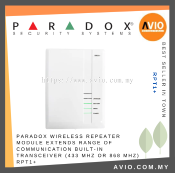Paradox Wireless Repeater Module Extends Range of Communication Built in Transceiver 433 MHz or 868 MHz MG Series RPT1+