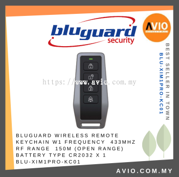 Bluguard Wireless Alarm Remote Keychain for W1 On Off Trigger Alarm 433MHz CR2032 Battery Ximple BLU-XIM1PRO-KC01