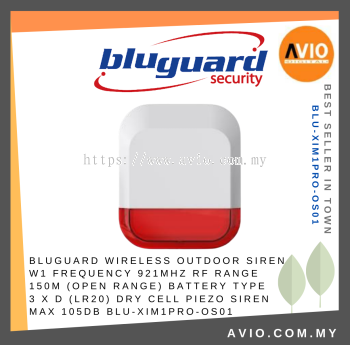 Bluguard Wireless Alarm Wireless Outdoor Siren for W1 433MHz Power 3x D Type Battery 150 Meter Ximple BLU-XIM1PRO-OS01