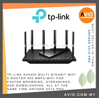 TP-LINK Tplink AX5400 5378Mbps Gigabit Wi-Fi Wifi 6 Router 1x 2.5G 4x 1G RJ45 LAN Network Port 6 Antenna Archer AX72 Pro