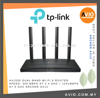 TP-LINK Tplink AX1500 Dual Band Wifi Wi-Fi 6 Router Speed 1501Mbps 4x Antenna 3x Gigabit RJ45 LAN Port Archer AX12