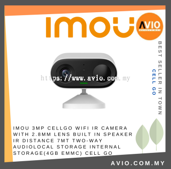 IMOU 3MP CELLGO WIFI IR CAMERA WITH 2.8MM LENS BUILT IN SPEAKER IR DISTANCE 7MT Two-way AudioLocal Storage Internal Storage(4GB eMMC) CELL GO