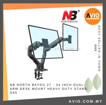 NB North Bayou Original 27-34 27 29 32 Inch LCD LED TV Monitor Dual Arm Table Desk Mount Heavy Duty Stand Bracket G65