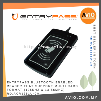 Entrypass bluetooth enabled reader that support multi card format (125KHz & 13.56MHz) RD.ACR1281U-C8