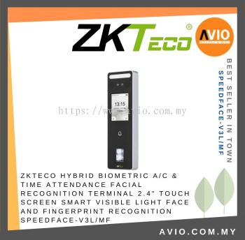 ZKTECO Hybrid Biometric A/C & Time Attendance Facial Recognition Terminal 2.4" Touch Screen SpeedFace-V3L/MF