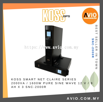 KOSS SMART NET CLAIRE Series 2000VA / 1600W Pure sine wave 12 V / 9 Ah x 3 SNC-2000R