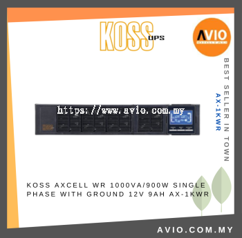 KOSS Axcell WR 1000VA/900w Single Phase with Ground 12V 9AH AX-1KWR