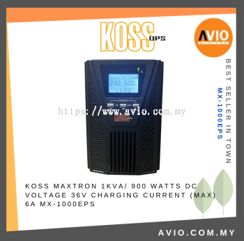 KOSS Maxtron 1KVA/ 900 Watts DC Voltage 36V Charging Current (max) 6A MX-1000EPS