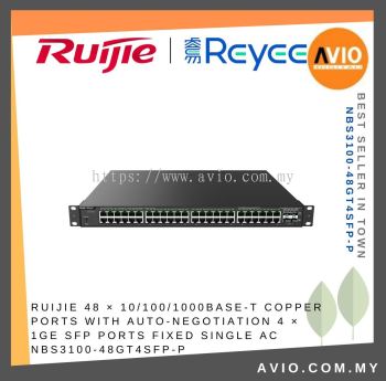 RUIJIE 48  10/100/1000Base-T copper ports with auto-negotiation 4  1GE SFP ports fixed single AC NBS3100-48GT4SFP-P