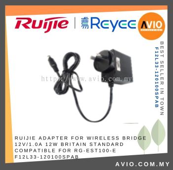 RUIJIE Adapter for Wireless Bridge 12V/1.0A 12W Britain Standard Compatible for RG-EST100-E F12L33-120100SPAB
