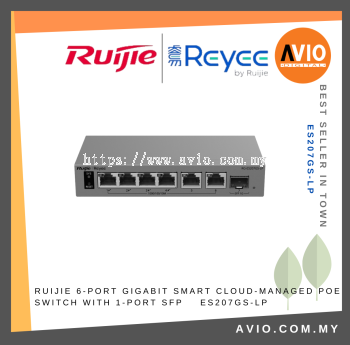 RUIJIE 6-Port Gigabit Smart Cloud-Managed PoE Switch with 1-Port SFP  ES207GS-LP