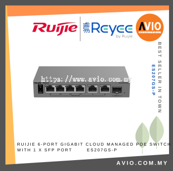 RUIJIE 6-Port Gigabit Cloud Managed PoE Switch with 1 x SFP Port  ES207GS-P