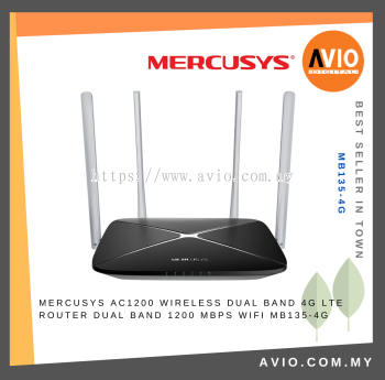 MERCUSYS AC1200 Wireless Dual Band 4G LTE Router Dual Band 1200 Mbps WiFi MB135-4G