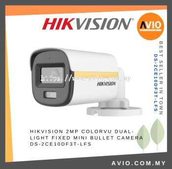 HIKVISION 2MP ColorVu Dual-light Fixed Mini Bullet Camera DS-2CE10DF3T-LFS