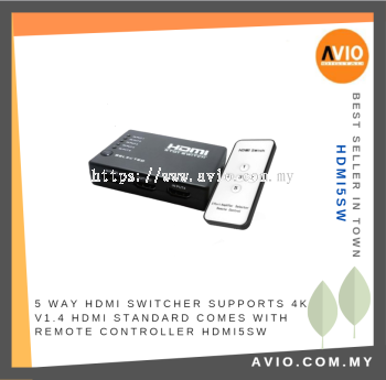 5 Way HDMI Switch Switcher support 4K V1.4 HDMI Standard come with Remote Controller HDMI5SW