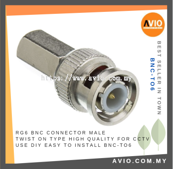 RG6 BNC Connector Male Twist On Type High Quality for CCTV use DIY Easy to Install BNC-TO6
