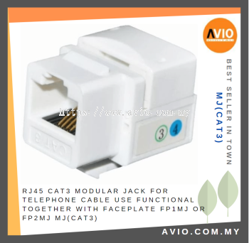 RJ11 CAT3 Keystone Modular Jack for Telephone Cable use Functional with Faceplate FP1MJ or FP2MJ MJ(Cat3)