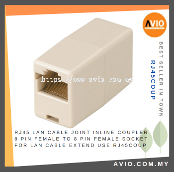 RJ45 LAN Cable Joint Inline Coupler 8 Pin Female to 8 Pin Female Socket for LAN Cable Extend use RJ45COUP
