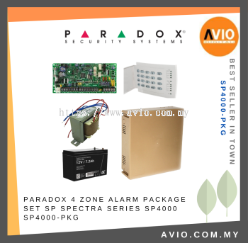 Paradox 4 Zone Alarm Package Set SP Spectra Series SP4000 SP4000-PKG