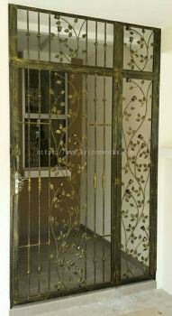 Wrought iron Steel Main Door with Wrought iron Flowers 