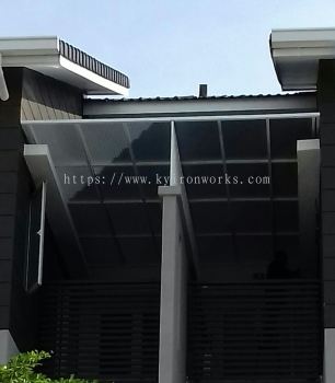 Mild Steel Polycarbonate Grey Line Colour(3mm)Skylight Awning -Frame Ms 1 1/2x 1 1/2(1.2)Hollow ,Bean 2x4(1.6) Hollow 