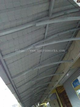 Mild Steel G28(0.35mm)Metal Ajiyar Awning With PVC Gutter- Frame& Bean Ms1 1/2 X 1 1/2(1.2)Hollow 