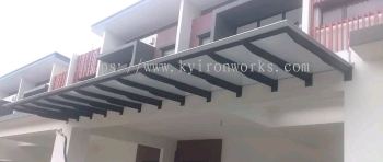 Mild Steel Aluminium Composite Panel (ACP 4mm)Pergola Roof Awning -Frame Ms 1 1/2x3(1.6), Ms 1x1(1.0)Hollow ,Ms 1 1/2x 1/8 Flat Bar with Flat Bar Bracket 